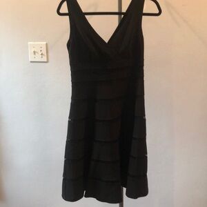 Black A line striped dress